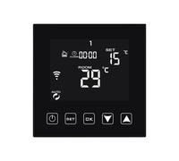 KETOTEK Thermostat WiFi Connecté pour Chaudiere 3A 220V Alexa Compatible | Intelligent Thermostat Connecté pour Chaudiere 220V avec Contact Sec Encastrable, Contrôle via App Tuya/Smart Life, Noir