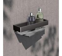 KEUCO Edition 11 panier de douche 11159350000 avec raclette en verre, argent anodisé/noir titane brossé