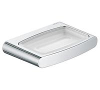 Porte-savon Elegance Keuco avec coupelle en verre dépoli cristal véritable chromé
