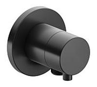 Keuco 59541131101 robinet d'arrêt à encastrer, raccord de tuyau, poignée Comfort Select , rond, noir chrome brossé