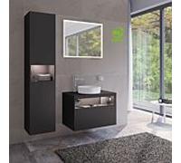 KEUCO STAGELINE Armoires hautes, 2 portes, charnières à droite, 400x1800x360mm, avec éclairage LED, 32831970102, Corps/Avant: Vulkanit décor mat / Vulkanit verre satiné