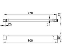 KEUCO AVENO Porte-serviettes, largeur 800 mm, fixation cachée, 14601370800