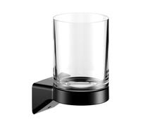KEUCO AVENO Porte-verre, verre en cristal véritable, 14650379000, Couleur: Noir Mat