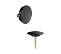 KEUCO Cache pour garniture d'écoulement et de trop-plein avec fonction de remplissage baignoire, 59930370075, Couleur: Noir Mat