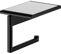Keuco Collection 2, porte-rouleau de papier toilette, ouvert, avec tablette, largeur du rouleau 100 mm, noir mat, 1 pièce.