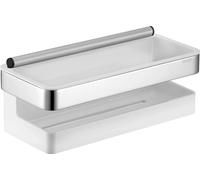 Keuco Collection Moll Panier de douche avec raclette en verre - chromé/blanc - 12759010000