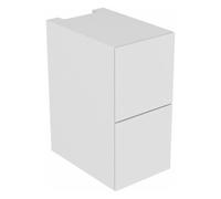 KEUCO EDITION 11 Armoire basse, 2 tiroirs frontaux, avec éclairage LED, 350x700x535mm, 31314140100, Corps/Avant: Laque truffée soie mate / verre truffé