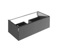 KEUCO EDITION 11 ART meuble sous-lavabo, 1 tiroir frontal, 1200x350x490mm, avec éclairage LED, 32511341201, Corps/Avant: Smoke laque satinée / Smoke verre satiné