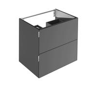 KEUCO EDITION 11 ART meuble sous-lavabo, 2 tiroirs frontaux, 800x700x490mm, 32512340800, Corps/Avant: Smoke laque satinée / Smoke verre satiné
