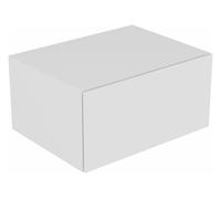 KEUCO EDITION 11 Buffet, 1 tiroir frontal, 350x350x535mm, 31320270000, Corps/Avant: Laque blanche satinée / verre blanc satiné