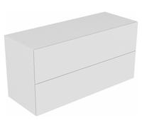Keuco Edition 11 Buffet 1400 x 700 x 535 mm avec 2 tiroirs - Verre blanc / laqué mat - 31327300000