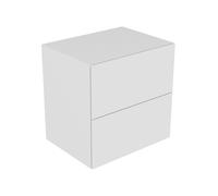 KEUCO EDITION 11 Buffet, 2 tiroirs frontaux, avec éclairage intérieur LED, 700x700x535mm, 31323140100, Corps/Avant: Laque truffée soie mate / verre truffé