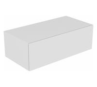KEUCO EDITION 11 Buffet, 2 tiroirs frontaux, avec éclairage intérieur LED, 700x700x535mm, 31323280100, Corps/Avant: Laque Cashmere satinée / Verre Cashmere satiné