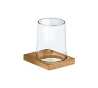 Keuco Edition 11 - Gobelet à brosse à dents et dentifrice avec support, verre / bronze brossé 11150039000