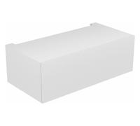 KEUCO EDITION 11 meuble sous-lavabo, 1 tiroir frontal, avec éclairage intérieur LED, 1050x350x535mm, 31351270100, Corps/Avant: Laque blanche satinée / verre blanc satiné