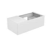 KEUCO EDITION 11 meuble sous-lavabo, 1 tiroir frontal, position du lavabo à droite, 1050x350x535mm, 31154140000, Corps/Avant: Laque truffée soie mate / verre truffé