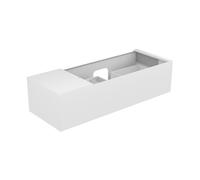 KEUCO EDITION 11 meuble sous-lavabo, 1 tiroir frontal, position du lavabo à droite, 1400x350x535mm, 31164300000, Corps/Avant: Laqué blanc mat soyeux / verre blanc