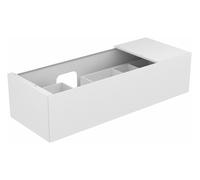 KEUCO EDITION 11 meuble sous-lavabo, 1 tiroir frontal, position du lavabo à gauche, 1400x350x535mm, 31163380000, Corps/Avant: Vernis structuré blanc / Vernis texturé blanc