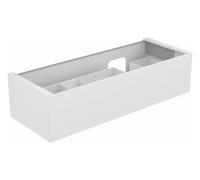 KEUCO EDITION 11 Meuble sous-lavabo pour lavabos encastrables, 1 tiroir frontal, position du lavabo à droite, 1400x350x535mm, 31266110000, Corps/Avant: Verre laqué anthracite mat soyeux/anthracite