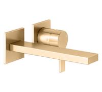 KEUCO EDITION 11 Mitigeur monocommandé pour lavabo, montage encastré, saillie 197mm, avec limiteur de température, 51116250200, Couleur: Laiton brossé