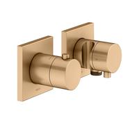 KEUCO EDITION 11 Set de robinetterie thermostatique encastrée pour 2 consommateurs avec raccord de flexible et support de douche, 51153031222, Couleur: bronze brossé