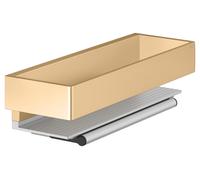 KEUCO Edition 11 panier de douche 11159250000 avec raclette en verre, anodisé argent/laiton brossé