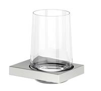 KEUCO EDITION 11 porte-verre, verre en cristal véritable, 11150069000, Couleur: acier inoxydable
