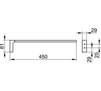 KEUCO Porte-serviettes Edition 11, 45 cm, 1 bras fixe, chrome noir brossé, 11120130000