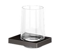 KEUCO EDITION 11 porte-verre, verre en cristal véritable, 11150359000, Couleur: noir titane brossé