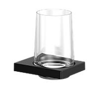 Keuco Edition 11 porte-verre 11150379000 complet avec verre en cristal véritable et support, noir mat