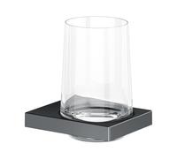 Keuco Keuco Porte-verre Edition 11 en verre véritable + support, chrome mat noir Quantité:1