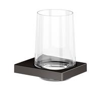 KEUCO EDITION 11 porte-verre, verre en cristal véritable, 11150359000, Couleur: noir titane brossé