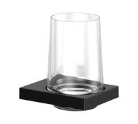 KEUCO EDITION 11 porte-verre, verre en cristal véritable, 11150379000, Couleur: Noir Mat
