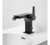 KEUCO EDITION 11 Mitigeur monocommandé pour bidet, avec garniture découlement, 51109370000, Couleur: Noir Mat