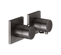 KEUCO Edition 11 set de raccords thermostatiques 51153351122 pour 2 consommateurs, avec raccord de tuyau, noir titane brossé