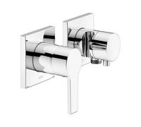 KEUCO EDITION 11 Set mitigeur monocommande encastré pour 2 consommateurs avec raccord de flexible et support de douche, 51151011222, Couleur: Chromé