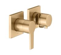 KEUCO EDITION 11 Set mitigeur monocommande encastré pour 2 consommateurs avec raccord de flexible et support de douche, 51151251222, Couleur: Laiton brossé
