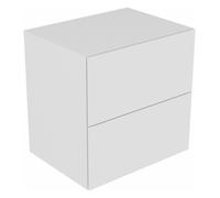 KEUCO EDITION 11 Sideboard, 1 tiroir frontal, 700x350x535mm, 31322270000, Corps/Avant: Laque blanche satinée / verre blanc satiné