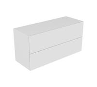 KEUCO EDITION 11 Sideboard, 2 tiroirs à casseroles, 1400x700x535mm, 31327300000, Corps/Avant: Laqué blanc mat soyeux / verre blanc