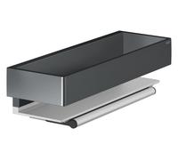 KEUCO Panier de douche Edition 11 11159130000 – chrome noir brossé, raclette en verre
