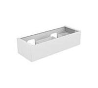 KEUCO EDITION 11 Meuble sous-lavabo pour double lavabo encastré, 1 tiroir frontal, 1400x350x535mm, 31267380000, Corps/Avant: Vernis structuré blanc / Vernis texturé blanc