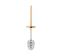 KEUCO Edition 400 brosse WC 19964250011 avec poignée et couvercle, pour set de brosse WC, laiton brossé/ blanc