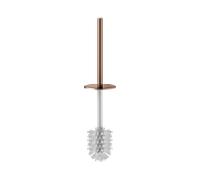 KEUCO Edition 400 brosse WC 19964290011 avec poignée et couvercle, pour set de brosse WC, or rouge brossé/ blanc