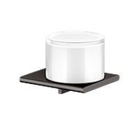 KEUCO Edition 400 Seifenspender 11552359000 avec verre slip dépoli, titane brossé noir/ blanc