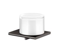 Keuco Edition 400 - Distributeur de savon avec support, verre dépoli/noir titane brossé 11552359000