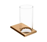 Keuco Edition 400 - Gobelet à brosse à dents et dentifrice avec support, verre / bronze brossé 11550039000