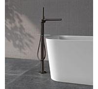 KEUCO Edition 400 mitigeur de bain 51527350100 sur pied, avec flexible de douche et douchette, noir titane brossé