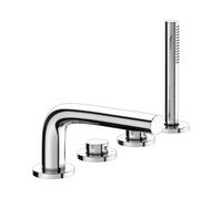 KEUCO EDITION 400 mitigeur de bain à 4 trous bord de baignoire, hauteur 89mm, saillie 220mm, 51530010200, Couleur: Chromé