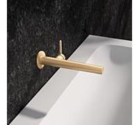 KEUCO EDITION 400 Mitigeur monocommandé pour lavabo, encastré pour montage mural, saillie 243mm, 51516252101, Couleur: Laiton brossé