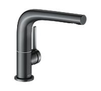 KEUCO EDITION 400 Mitigeur monocommandé pour lavabo 150, pivotant, sans garniture de vidage, 51505130100, Couleur: Chrome noir brossé
